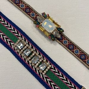 Costume bracelets (2) with jewel details, size extensions, EUC